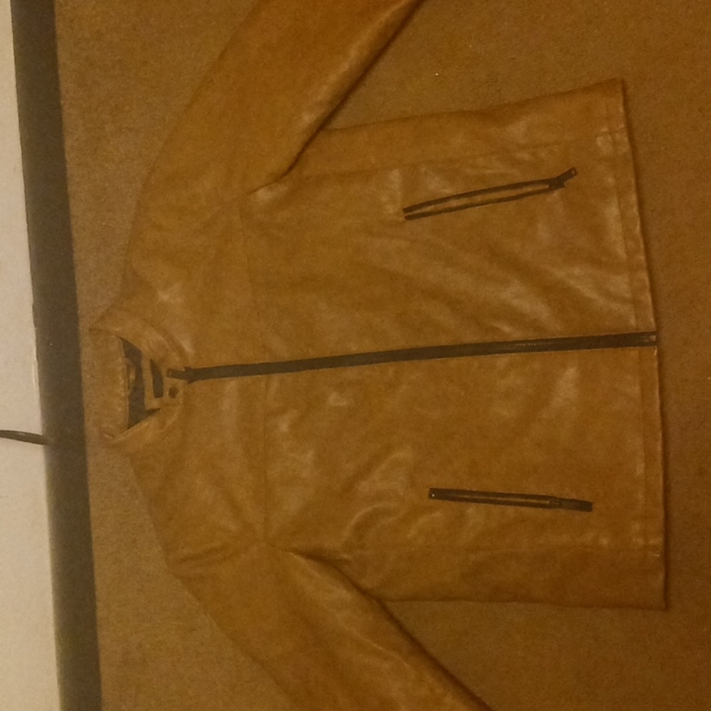 DKNY MENS LEATHER COAT